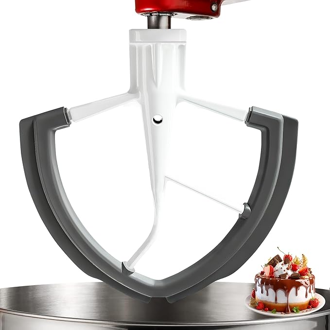 Flex Edge Beater for KitchenAid 5.5-6QT Bowl-Lift Mixers - Silicone Scraper Paddle Flexible Silicone Edges Bowl Scraper for Kitchen Aid Accessories and Attachments – Dishwasher-Safe