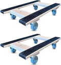 18" x 30" Oak H-Frame Dolly 2-Pack - 1000 lbs Capacity Each, 4" Non-Marking TPR Wheels, Heavy-Duty Wood Furniture Moving Solution