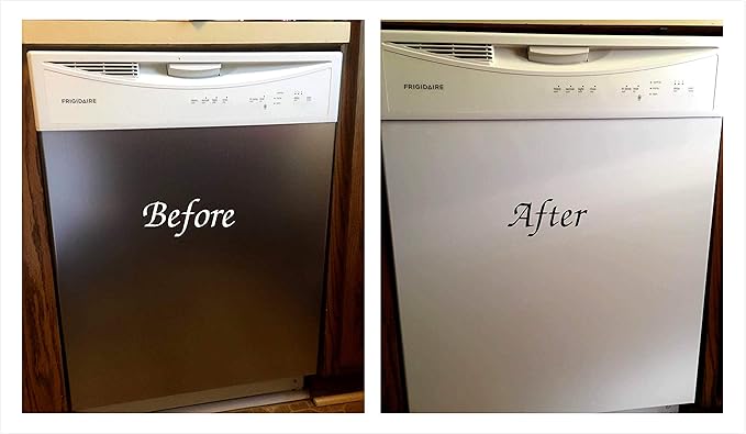 EZ FAUX DECOR Peel and Stick Stainless Steel Replacement Door Panel Wrap for Appliances Vinyl Dishwasher Cover 26" X 36" Easy Cut to fit, Waterproof, Heat, Scratch Resistant, Durable