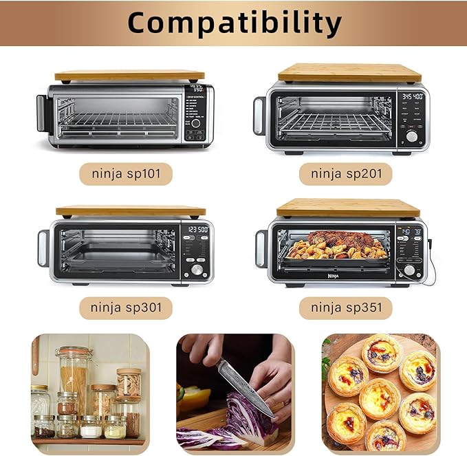 Cutting Board Compatible with Ninja Foodi SP101 SP201 SP301 SP351 DCT401 DCT402 Air Fryer Oven, Heat Resistant Cutting Board Compatible with Ninja Foodi Air Fryer Convection Oven, Create Storage Space
