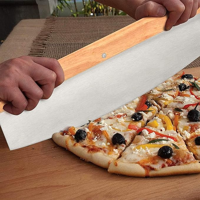 5 PCS Rectangle Pizza Stone Set, 16"Large Pizza Stone for Oven and Grill with Pizza Peel(OAK), Stone Brush,Pizza Cutter & 10pcs Cooking Paper for Free, Baking Stone for Pizza, Bread,BBQ