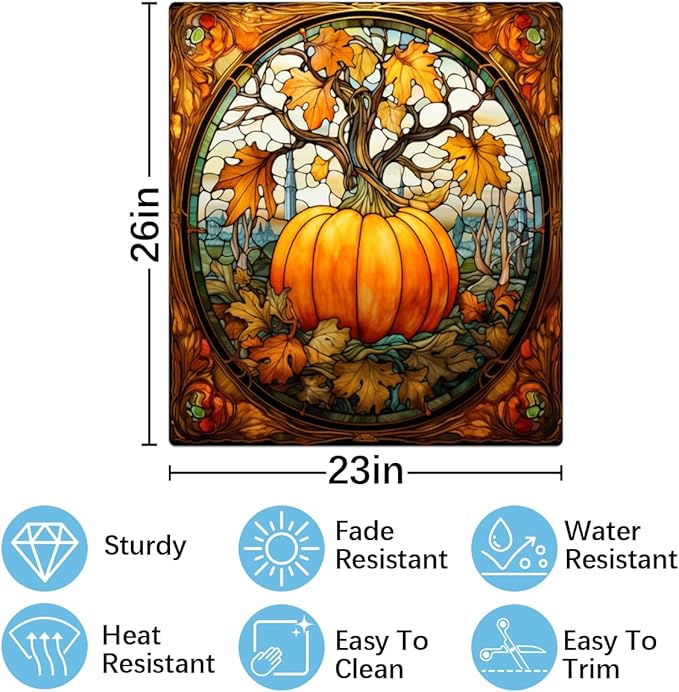 Dishwasher Magnet Cover Front Dishwasher Cover Fall Gold Glass Pumpkin Decor Reusable Magnetic Door Cover Panel Decal Home Appliances Stickers Kitchen Refrigerator Fridge 23"x26"