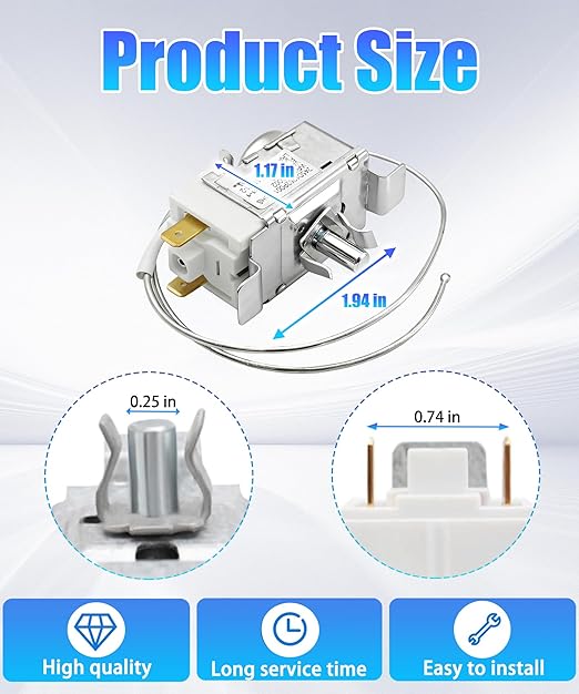 WR09X20002 Refrigerator Temperature Control Thermostat Replacement Parts Fits for GE Refrigerator, Replaces AP5806677 WR09X10027 WR09X10042 WR09X10043 WR09X10109 WR09X10133 etc.