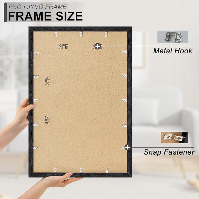 Engineered Wood 22x34 Frame, Black Picture Frame for 22 x 34 Inch Poster Puzzle Photo, Light Weight 22 by 34 Poster Frame with Wood-grain for Wall - 1 Pack/Black/22 x34