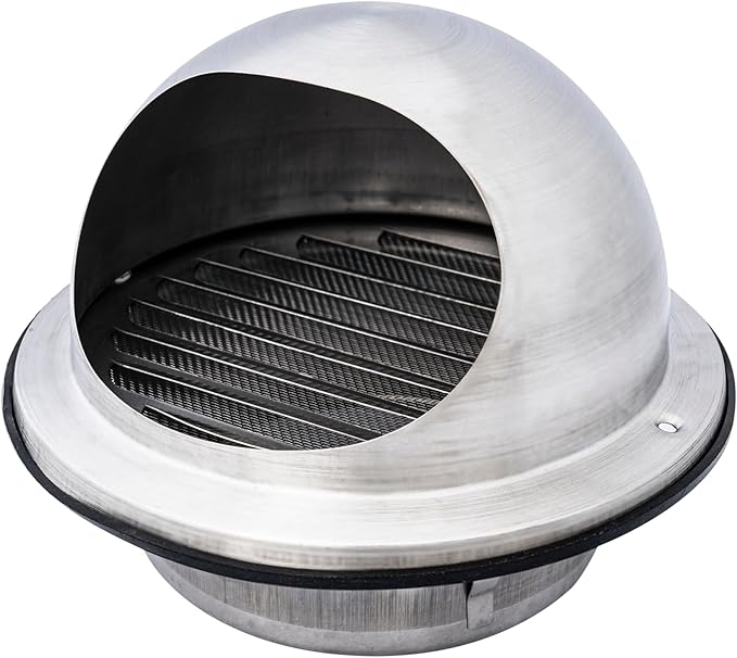 Fits 8" Neck Dryer Duct | Stainless Steel Round Exhaust Air Dryer Vent Cover Hood with Rubber Seal - Rust-Resistant, Weatherproof and Efficient Airflow Exterior Wall Outlet Duct Ventilation Grille