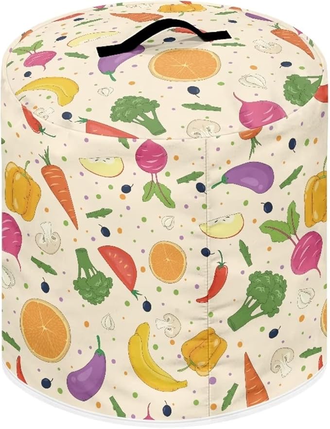 Fruits and Vegetables Print Kitchen Appliance Cover Pressure Cooker Cover 8 qt,Dust Cover with Pockets for Electric Pressure Cooker Air Fryer Rice Cooker Steamer Toaster Oven