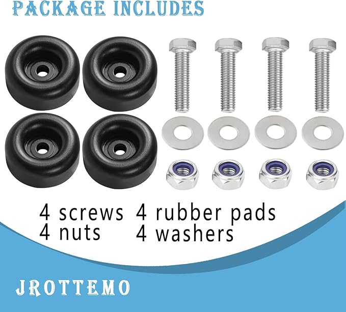 4 Pack 2.5"Round Rubber Trailer Bumpers Compatible with trailer door bumper, Air Compressors, Pumps,Generators, Pressure Washers, With Screw Kits