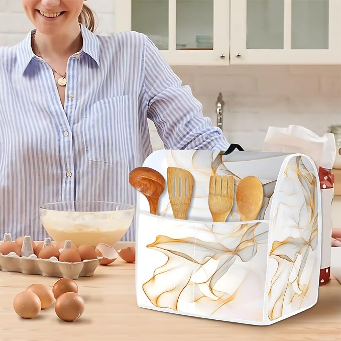 Mixer Dust Cover for 6-8 Qt Stand Mixer, Cloth Cover with 2 Storage Pockets for Stand Mixer Protective Covers Large for 6-8 Quart Mixer