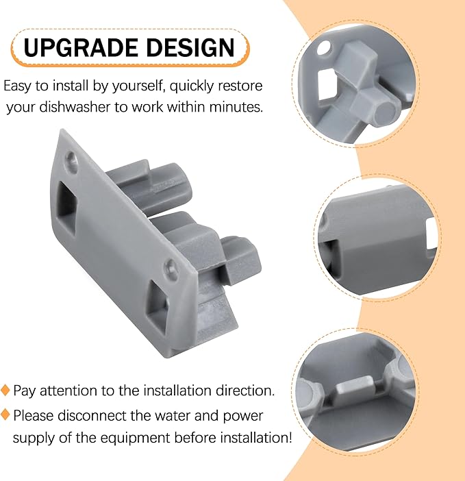 W10195622 Dishwasher Rack Stop Clip 6 Pack Dishrack Slide Rail Clips Fits for Whirl-pool Ken-more Replaces AP4566222 PS11750071