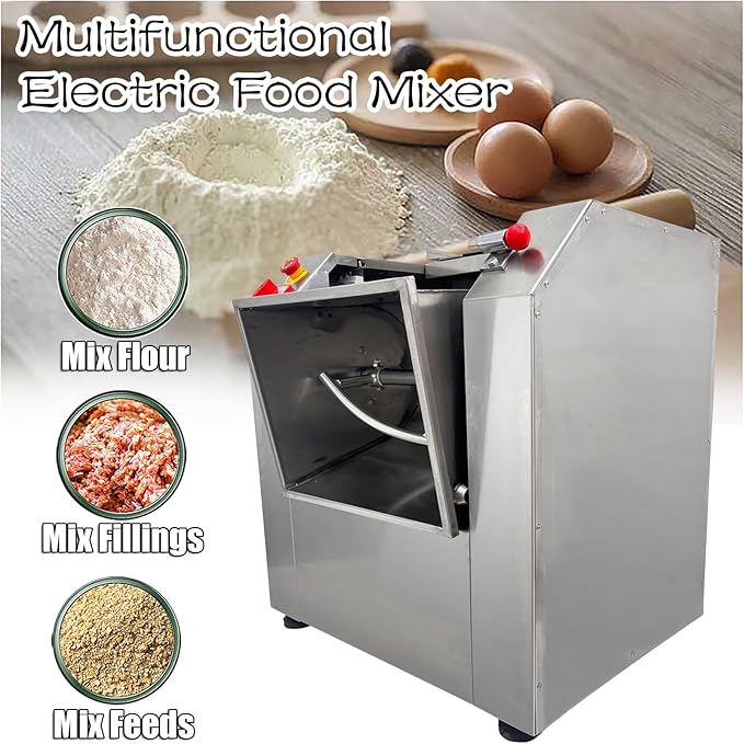 INTSUPERMAI 110V Commercial Dough Mixer Machine 15 KG Kneading Capacity Electric Food Mixer Flour Mixer1500W/2HP for Dough Mixing Kneading