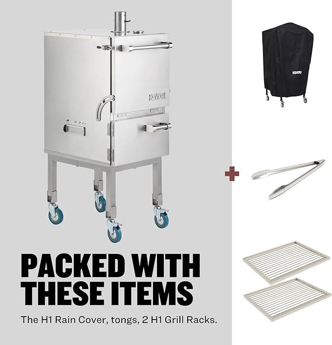 Keveri H1 Inox | | Multi-Purpose Stainless Steel Charcoal Oven | Grill, Smoker, Roast, Bake, Pizza Oven