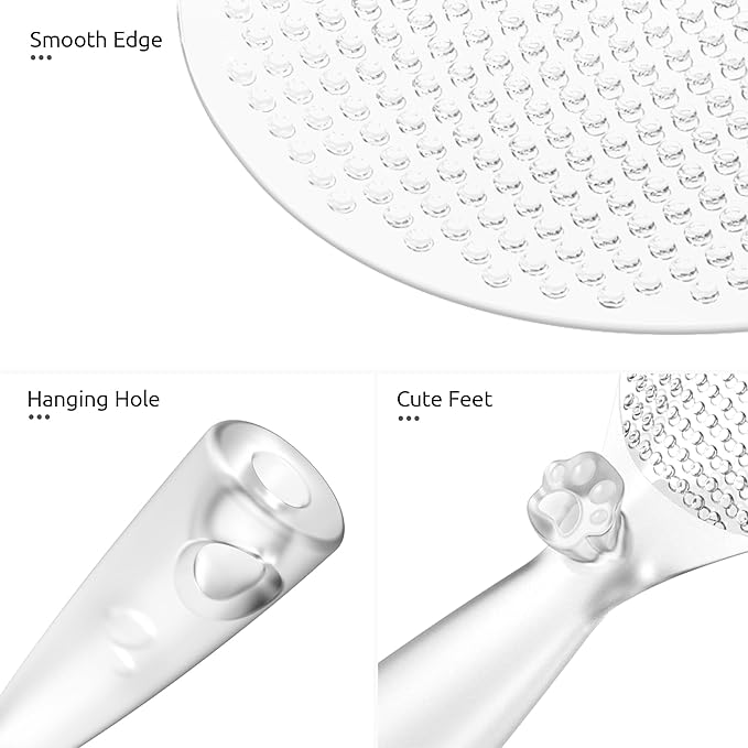 U-Taste Rice Spoon Paddle Scooper: 329°F Heat Resistant Food-Grade TPX Rice Spatula, Safe for Non-Stick Cookware, with Built-In Stand, Lightweight for Sushi, Pasta, Cooking & Serving (Transparent)