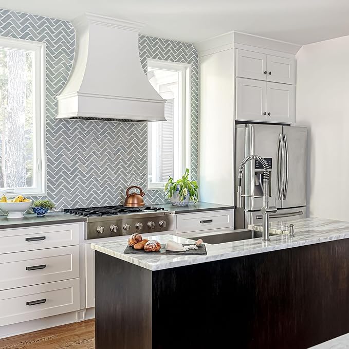Curved Range Hood (37.5" W x 36" H) – Handcrafted in the USA – Premium Cabinet-Grade Plywood & White Maple Veneer – Seamless Fit with TradeWinds Ventilation Units – High-End Kitchen Focal Point