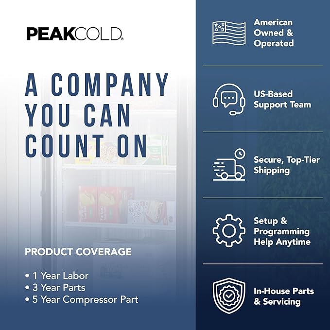 PEAKCOLD Single Glass Door Commercial Refrigerator - 23 Cubic Ft, 29" Wide Stainless Steel Reach-In Commercial Refrigerator with White Internal Lighting - Freestanding Industrial Fridge