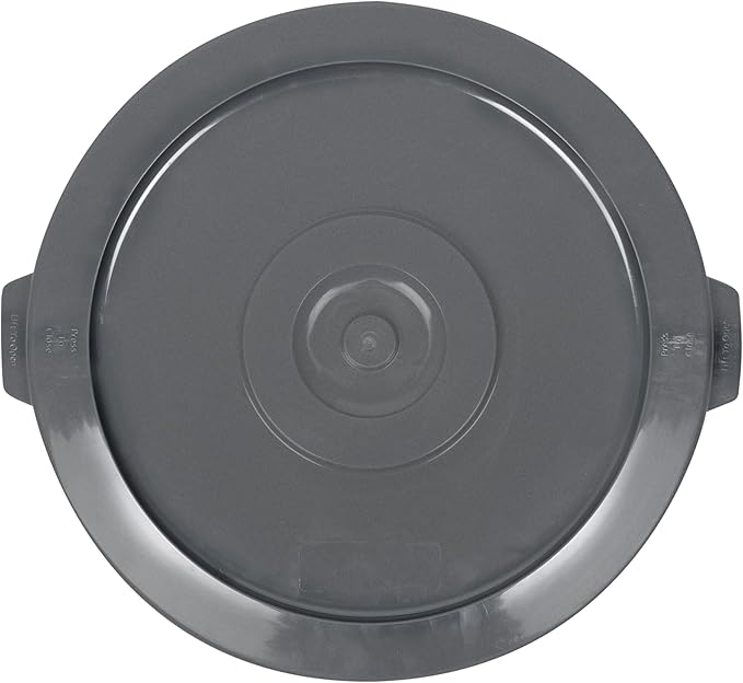 Restaurantware-LID ONLY: RW Clean Waste Container Lid, 1 Round Trash Can Cover - Waste Bin Sold Separately, For 32 Gallon Dustbin, Built-In Handle, Gray Plastic Garbage Can Cover, Heavy-Duty