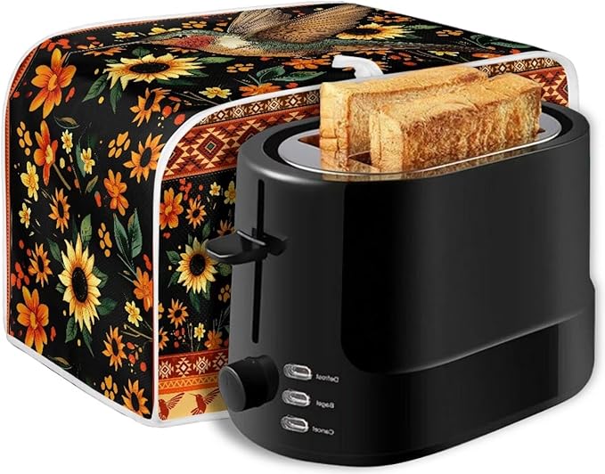 Aztec Hummingbird Sunflower Print 2 Slice Toaster Cover Fingerprint Protection Kitchen Accessories Decor Waterproof Bread Maker Cover