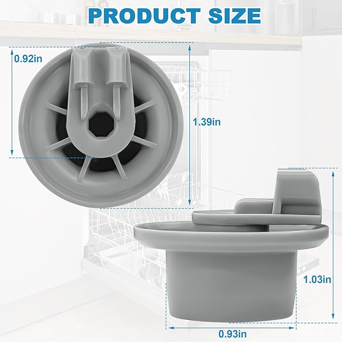 10016657 Dishwasher Lower Rack Wheel Kit-4P, Suitable for SHP865ZD5N, SHP878ZD5N, SHPM65W55N