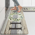 KIMODE Kitchen Mats for Floor 17"x47"+17"x29", Farmhouse Kitchen Rugs Sets of 2, Anti Fatigue Mats for Kitchen Floor, Cushioned Comfort Kitchen Floor Mats for Sink, Laundry, Desk Grey