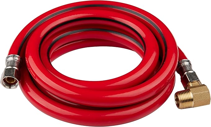 EFIELD 6-Feet Universal Dishwasher Red PVC Hose with Brass Elbow,(HOSE013)