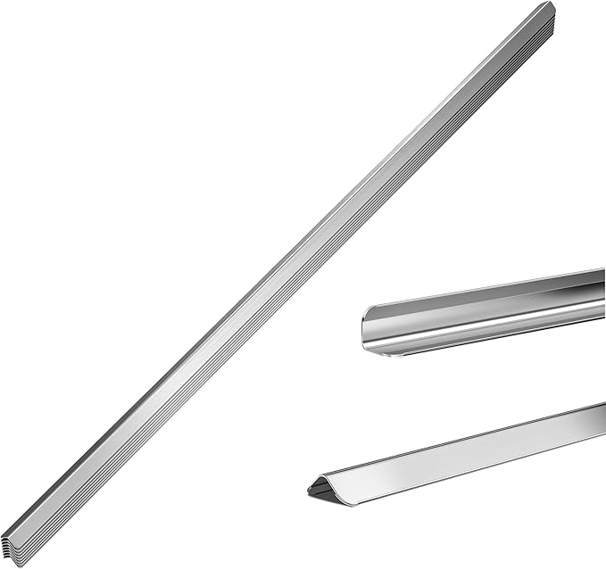 0.5x0.5x48 Inches 304 Stainless Steel Wall Corner Guards (10-Pack) Heavy Duty Rounded Corner Protector, Smooth Folded Edge Design for Wall Protection Stainless Steel Slab