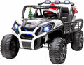 Qaba 24V 2 Seater Ride on Car, Electric Off-Road UTV Truck w/Parent Remote Control, Music, Lights, Ride on Toy for Kids Ages 3-8, White