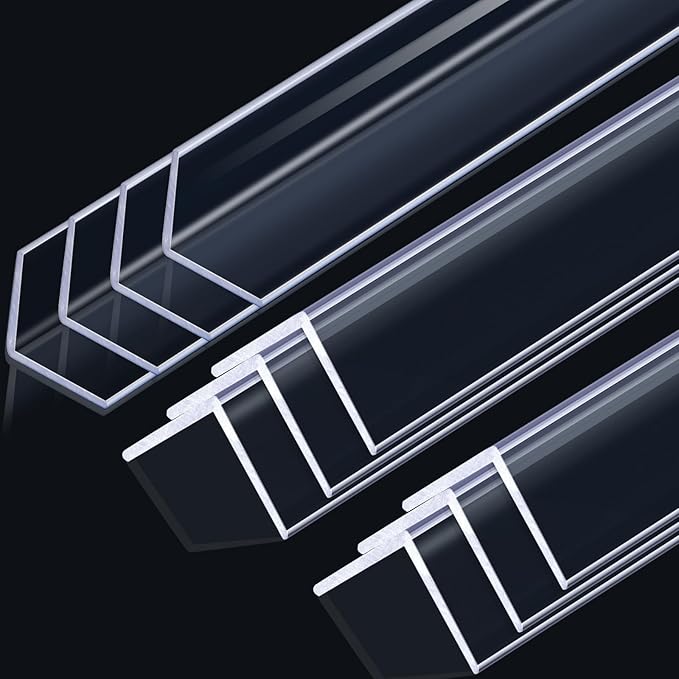 Sasylvia 10 Pcs 2-3/8 x 36 Inches Wall Corner Protector Guards, Avoid Scratching Scuffs, Clear Vinyl Corner Trim Molding, Easy to Install & Cleaning for Door Countertop Furniture Cabinet Protection