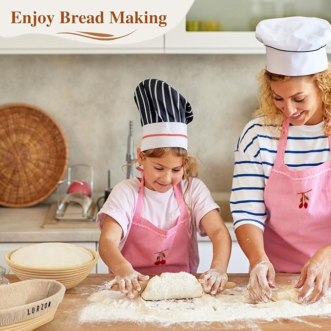 Banneton Bread Proofing Baskets Set of 2, 11" Round & 12" Oval Sourdough Proofing Baskets with Sourdough Bread Baking Supplies, Bread Making Kit