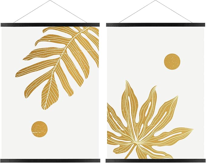 FALAMON 2 Pack Magnetic Poster Hanger Frame, 14x22 14x20 14x24 Magnet Poster Frame Hangers for Hanging Posters, Prints, Photos, Pictures, Maps, Scrolls, and Canvas Artwork (Black, 14")