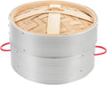 Steamer for Cooking Vegetables and Dumplings 20cm Double Ear with Aluminum Rim and Lid, Food Steamer Basket for Home and Commercial Use
