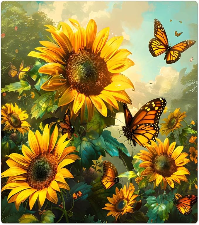 Sunflower Butterfly Dishwasher Magnet Cover Flower Animal Sunflower Dishwasher Decorative Cover Front Dishwasher Door Cover Reuseable Dishwasher Cover Panel Decal for Kitchen Home Appliances 23" X 26"