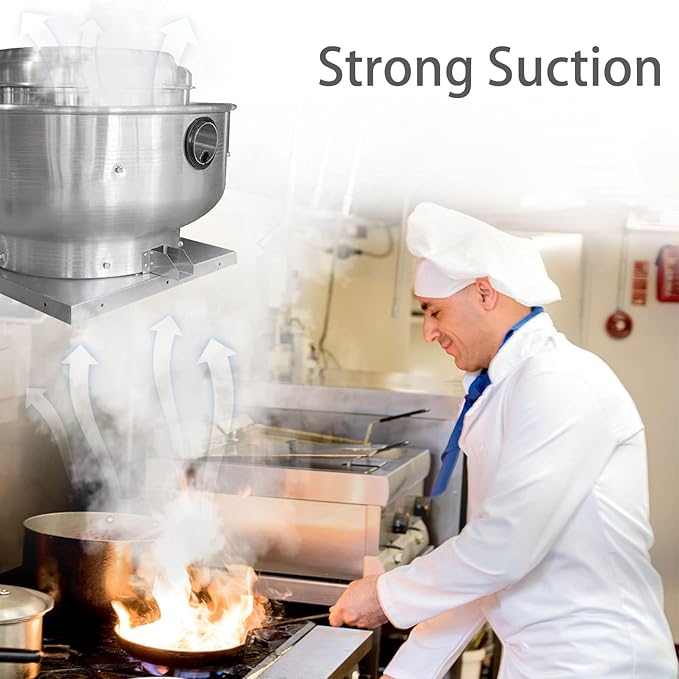 Restaurant Hood Grease Rated Exhaust Fan- Food Truck High Speed Direct Drive Centrifugal Upblast Exhaust Fan 0.5HP 110 Volt Single Phase Motor 1900-2600 CFM