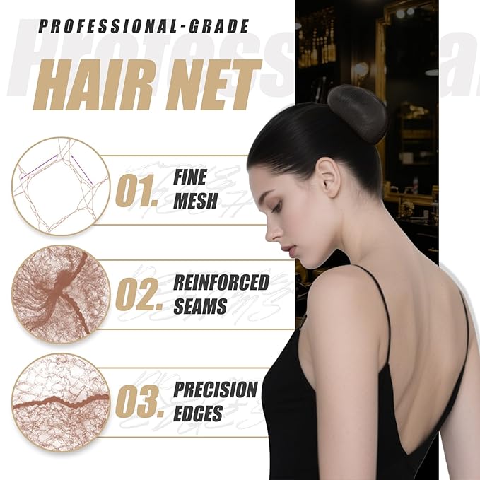 Hair Net 100 Pcs, Smilco 22 Inches Hair Nets Elasticity Invisible Elastic Mesh for Food Services, Ballet Bun, Sleeping, Women and Wig (100,Brown)