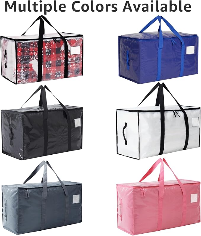Moving Bags Heavy Duty Extra Large, Alternative for Moving Boxes & Moving Supplies,Clear Storage Bins with Lids, Plastic Packing Tote, Storage Bags for Clothes with Handles & Zippers(Clear, 10 Pack)