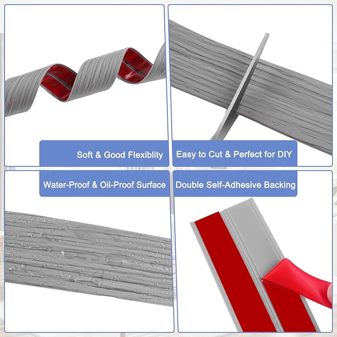 Wall Corner Protector Moulding Trim Peel and Stick Wall Corner Guards Trim Flexible Self Adhesive Edge Protector Moulding, 2.4 in x 20 Ft, Light Gray Wood