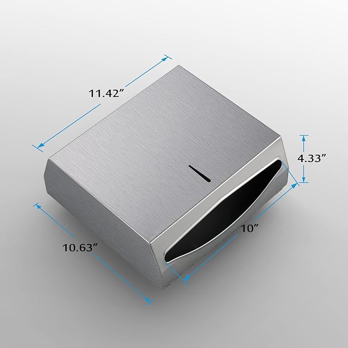 Paper Towel Dispenser Wall Mount - Multifold Trifold Paper Towel Dispensers, Large Capacity Stainless Steel Tissue Holder, Suitable for Bathrooms and Public Places