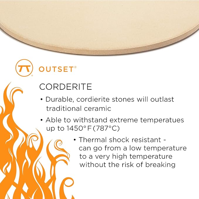 Outset 76176 Pizza Grill Stone Tiles, Light Brown, Medium, Set of 4