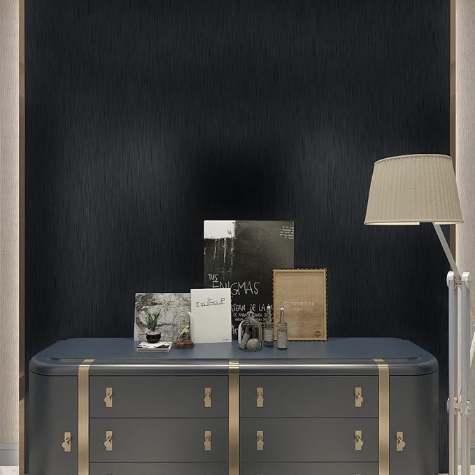 CRE8TIVE Brushed Black Stainless Steel Contact Paper for Appliances 24"x118" Black Peel and Stick Wallpaper Metallic Heat Resistant Waterproof Self Adhesive Vinyl for Kitchen Dishwasher Fridge Cabinet