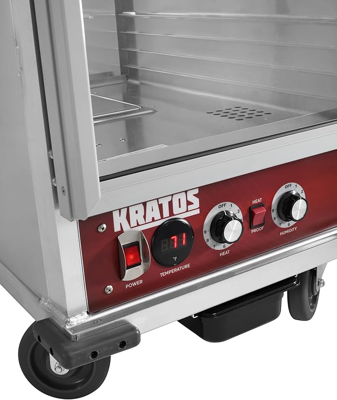 Kratos Half Size Commercial Universal Insulated Holding and Proofing Cabinet, Holds Sheet Pans and Food Pans, Undercounter Heated Cabinet for Restaurants, 120V, 1440W (28W-371)