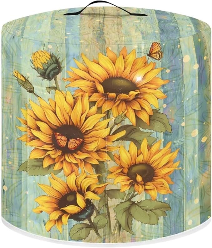 Flashideas Sunflower Pressure Cooker Cover with Storage Pocket Compatible with 8 10 Quart Instant Pot, Durable Rice Cooker Air Fryer Accessories, Waterproof Kitchen Appliances Dust Cover