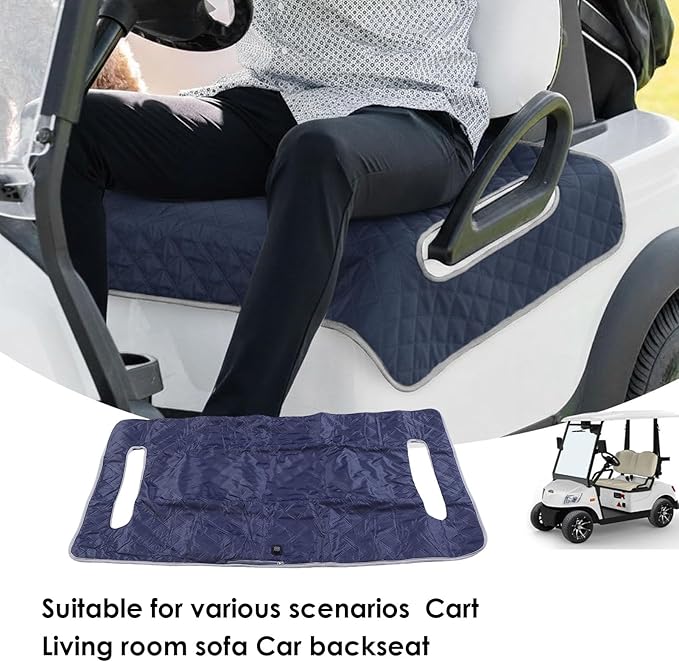 Diydeg Heated Golf Cart Seat Cover, USB Type C Water Proof Non Slip Golf Cart Seat Warmer Towel Blanket, Winter Golf Carts Heater with 4 Zone Heating for 2 Person Seats Cart