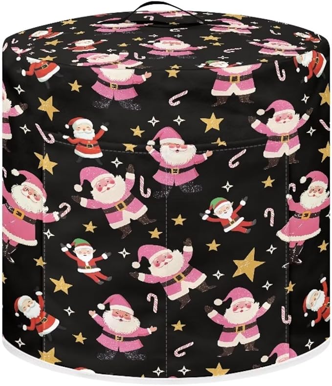 Santa Claus Dust Cover Instant Pot and Extra Accessories Dust Proof Easy to Clean Pressure Cooker Cover Electric Appliance Cover Air Fryer Accessories with Storage Pocket Size S