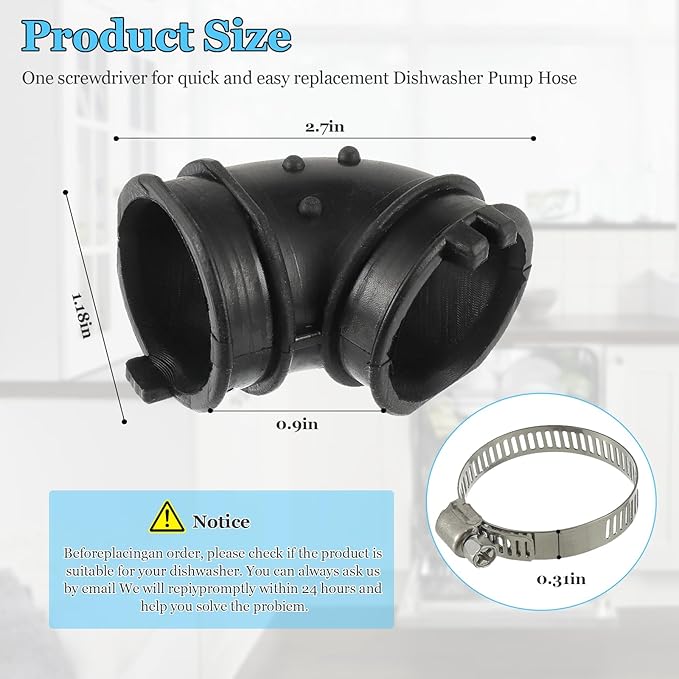 Kitchen Aid Dishwasher Parts W10445975 Dishwasher Circulation Pump to Sump Hose