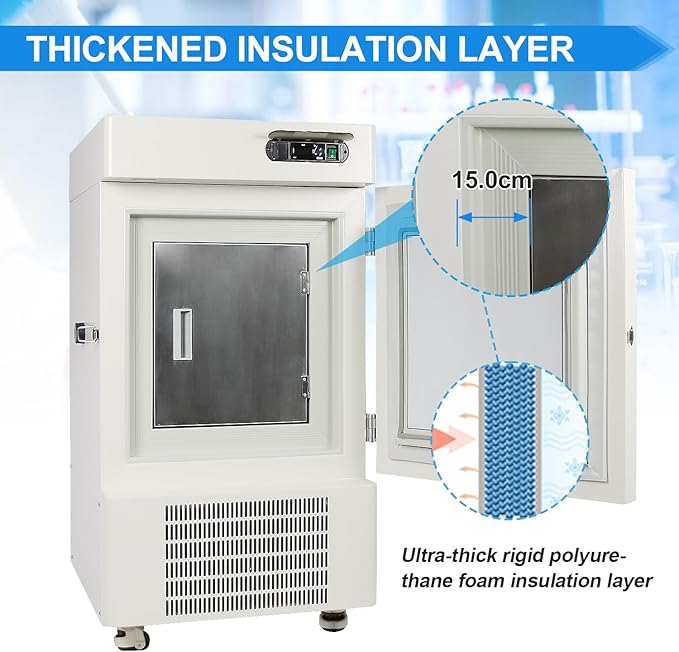 Ultra-Low Temperature Freezer, 58L Capacity -40C to -86C Laboratory Freezer Large-Capacity ULT Refrigerator for Sample Storage with Temperature Alarm Function