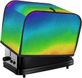 Polyester 2 Slice Toaster Cover Rainbow Vibrant Neon Colors Circles Rounds Dots Radiant, Dust & Fingerprint Protection, Machine Washable Small Appliance Cover