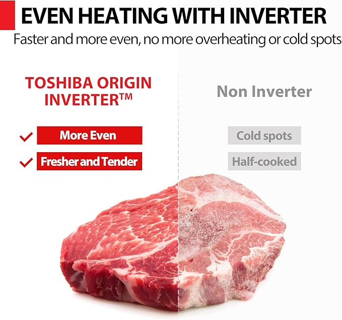 TOSHIBA Inverter Countertop Microwave Oven Air Fryer Combo MASTER Series, Broil, Convection, Speedy Combi, Even Defrost 11.3'' Turntable Sound On/Off, 27 Auto Menu&47 Recipes