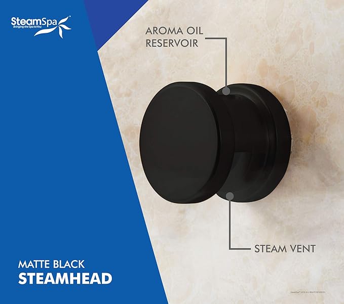 STEAMSPA 9kW Steam Sauna Generator Sentry Series 240V Steam Generator with Touch Screen, Steamhead, Built-in Steam Shower Auto Drain, ACU Quickstart Steam Bath Generator (Black)