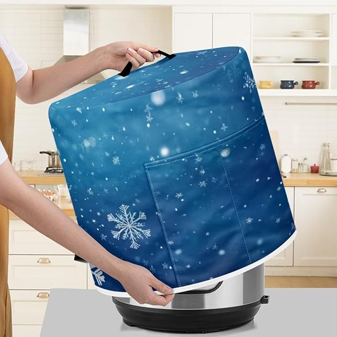 Snowflake Rice Cooker Covers Dust-Proof Cover for Instant Pot 3 Qt Inner Pot Instapot Cover Rice Cooker Dust Cover Kitchen Appliance Covers Kitchen Storage L