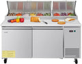 VEVOR 67"W Commercial Refrigerator, Pizza Prep Refrigerated Table, 19.3" Ultra Wide Countertop Food Prep Fridge, 20.3 Cu.Ft Single Door Salad Prep Fridge, 9 Pans Pizza Make Worktop with Cutting Board