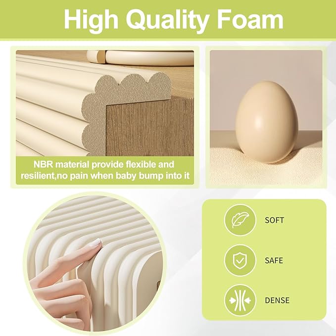 Baby Proofing Wall Corner Protector,Edge Guard Corner Protector,6.56ft Thinken Soft Corner Protectors Pre-Taped Soft Rubber Foam Edge Cushion for Furniture (Black, 6.56Ft x 11.8" W x 0.47" Th)
