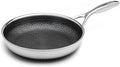 LIVWELL DiamondClad 10-Inch Hybrid Nonstick Fry Pan - Kitchen Gift - Frying Pan Stainless Steel Cookware Set with Tempered Glass Lids - Dishwasher Safe, PFOA-free Cookware - Silver/Black